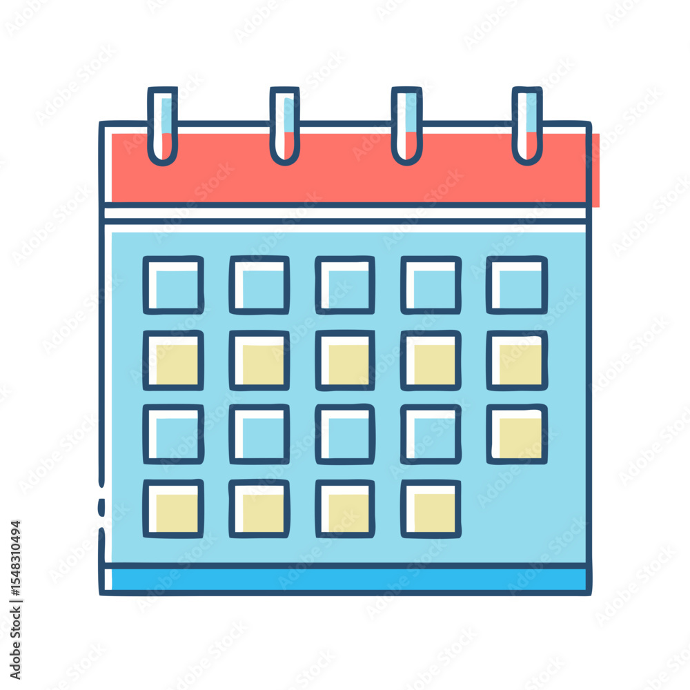 Aufkleber illustration of a calendar showing important dates or scheduling reminders