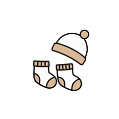 Adorable baby hat and socks, perfect for a cozy day.