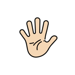 Obraz premium Hand symbol for help, greetings, or indicating the number five. 