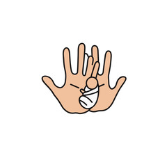 Obraz premium Newborn baby in loving hands.