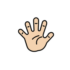 Obraz premium Hand outline with all fingers open.