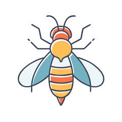 Illustration of a Colorful Bee Isolated on a White Background