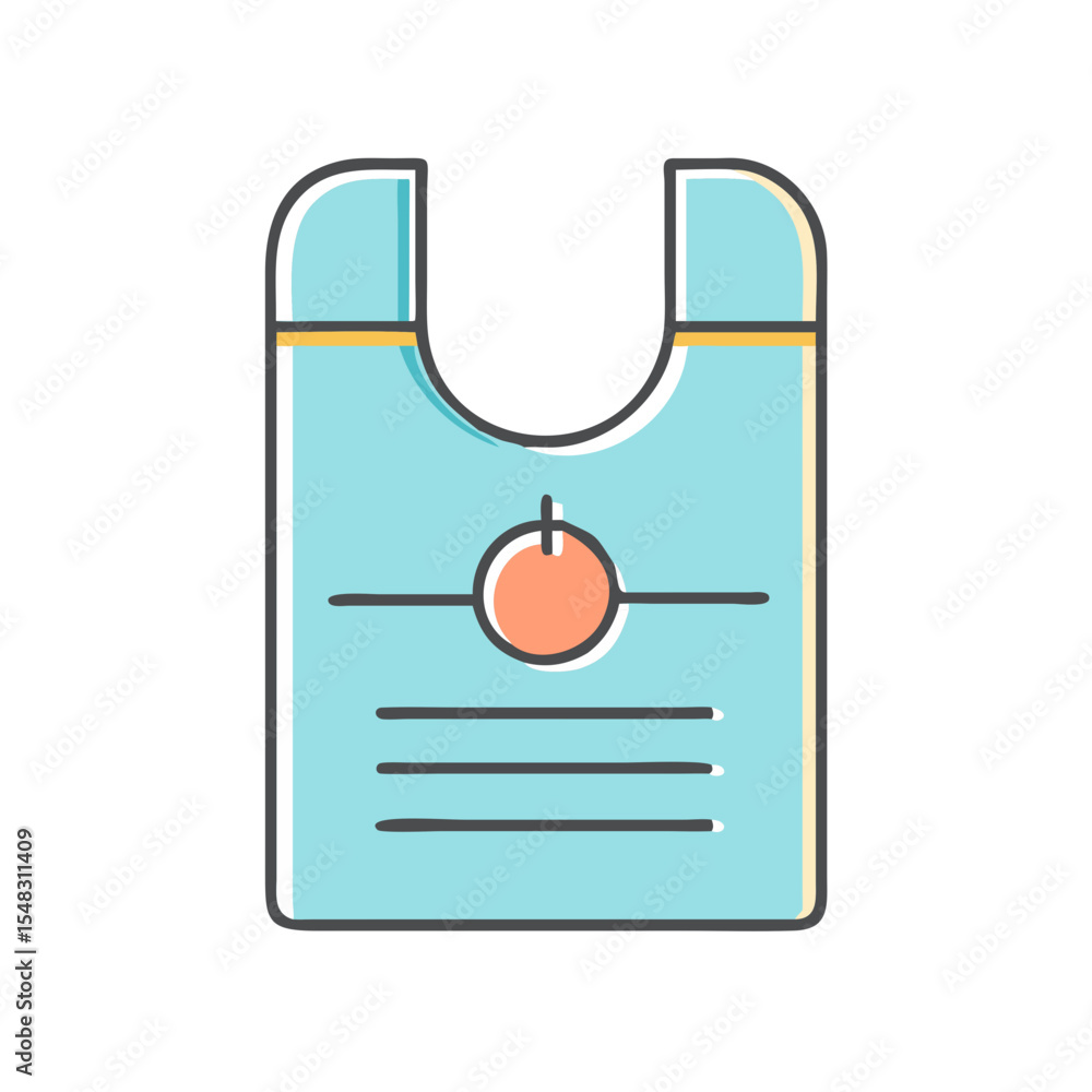 Poster stylized icon of a document with a switch power button in outline