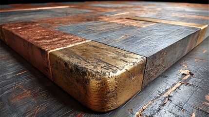 the picture shows a close up of a rustic wooden surface made up of planks