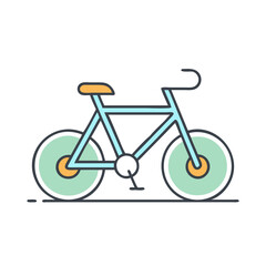 Stylized Bicycle Illustration with Pastel Colors on a White Background Design