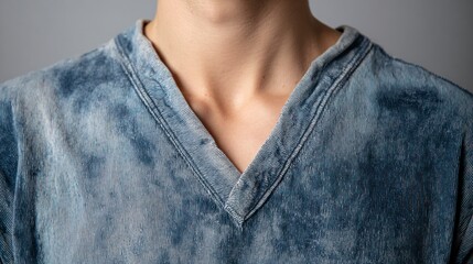 Closeup v neck top detail