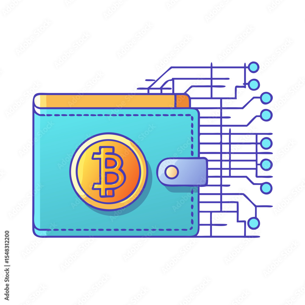 Aufkleber modern bitcoin wallet with secure technology and digital currency features