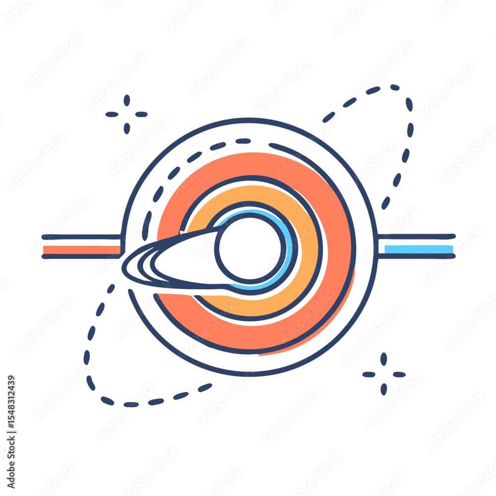 Aufkleber artistic rendering of a black hole with accretion disk and event horizon