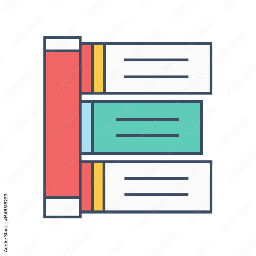 Aufkleber abstract colorful book icon representing information content, knowledge and library resources