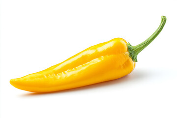Yellow chili pepper isolated on a white background