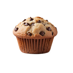chocolate chip muffin isolated