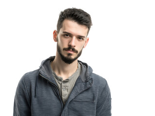 Serious Young Man Portrait Studio Shot of a Man with a Neutral Expression