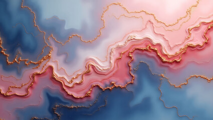 Obraz premium Delicate Pastel Marble Design with Gold Accents