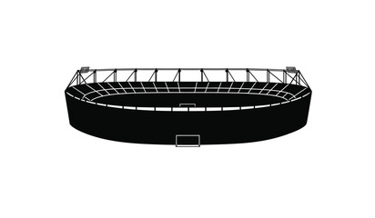Field Stadium Detailed Vector Soccer Football Stadium Outline Shape Silhouette Vector for Background
