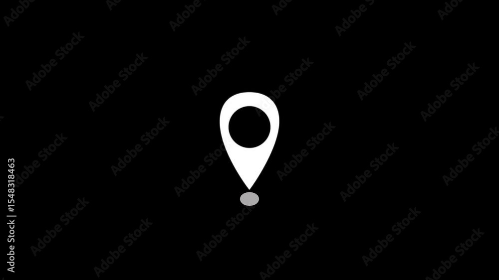 Poster location icon animation, gps icon and radio wave in gradient color background.