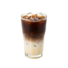 A refreshing glass of traditional Vietnamese iced coffee, Cà Phê Sữa Đá, with condensed milk on isolated transparent background, a popular sweet drink.