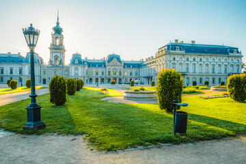 Festetics Palace is located in the town of Keszthely, Zala, Hungary near the Lake Balaton.
