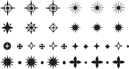 set of black and white icons