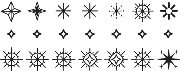 A festive set of black and white vector arrows, adorned with snowflake and star patterns, perfect for winter holiday designs