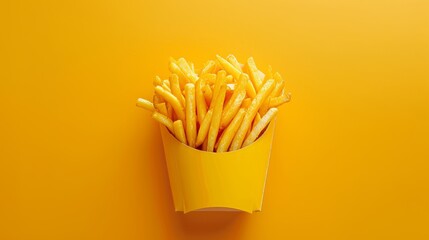 Realistic french fries packaging mockup for creative food branding and presentation designs