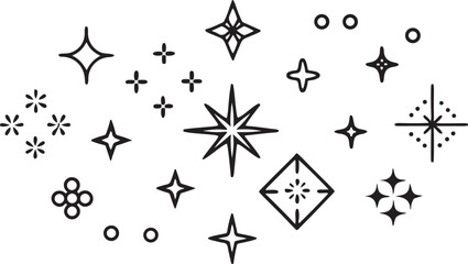 black and white stars
