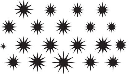 Seamless pattern vector illustration set of black and white snowflake, star, and flower icons for winter holiday decoration design