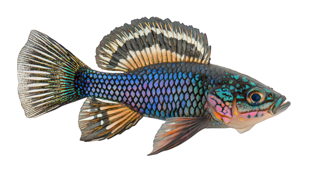 Colorful fish with detailed scales and fins