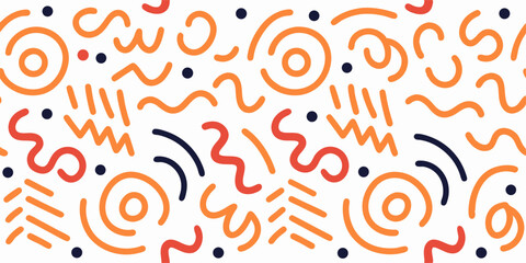 Fototapeta premium Abstract Orange and Red Line Art Pattern Background