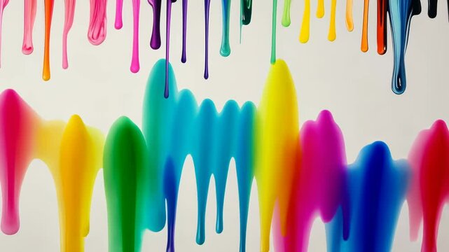 Colorful Art Illustration of Plastic Pencils and Straws in Rainbow Hues