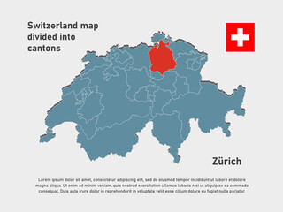 Vector map of Switzerland - Canton of Zurich