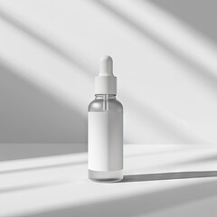 Hyper realistic 3d render Glass Dropper Bottle: Minimalist Product Packaging Design AI Generative