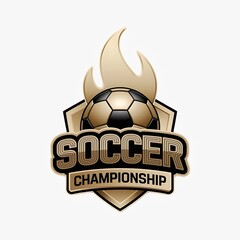 Premium Gold Soccer Championship Logo Design
