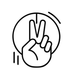 Obraz premium Hand showing peace sign in minimalistic style for Pride Month 