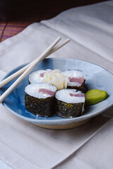 Japanese Cuisine – Salmon Sushi, Sashimi, and Nigiri Assortment