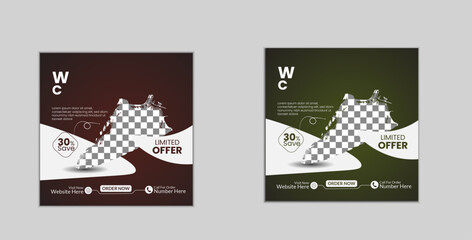 modern shoes social media post layout
