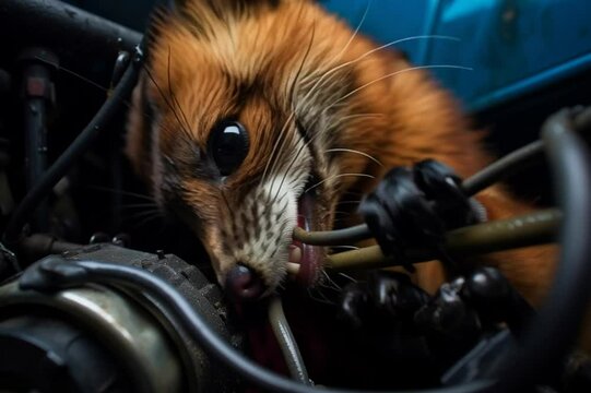 Marder bei&szlig;t in Kabel im Motorraum