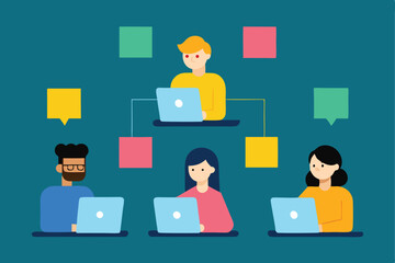 business man and woman with laptop