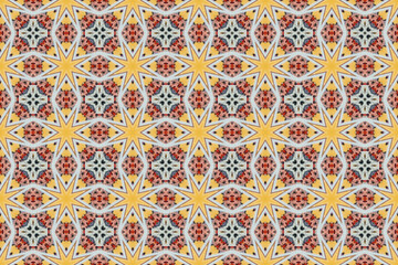 Seamless Fabric Cloth Perspective Template Luxury Tile Digital Decoration Visual Symmetric Texture Art Interior Graphic Textile Endless Background Wallpaper Fashion Shape Design Geometric Pattern.