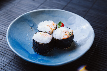 Assorted Japanese Cuisine – Shimeji, Temaki, Salmon, Hot Rolls, and More