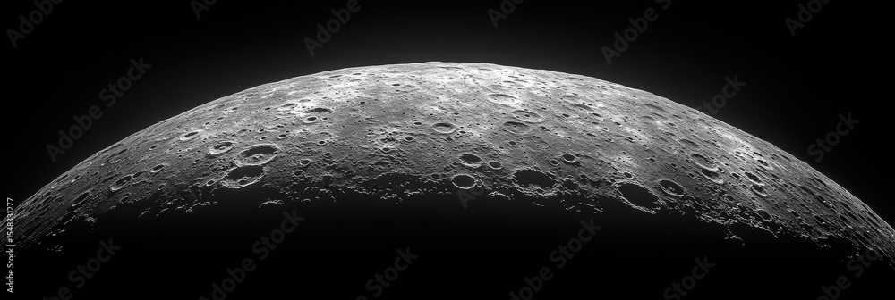Poster close-up view of craters on the moon's surface capturing its rugged terrain