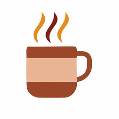 Warm drink in rustic mug cozy autumn vibes