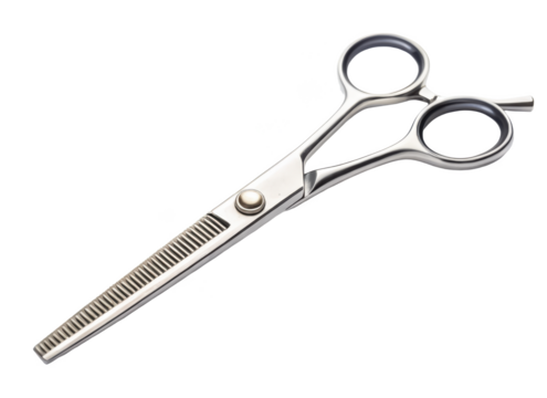 Thinning shears PNG hair cutting scissors PNG texturizing tool PNG salon equipment PNG transparent background image