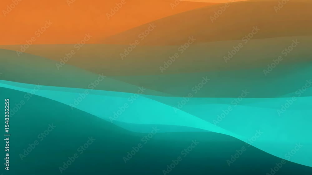 Poster smooth abstract background with curving lines in orange and green tones. liquid gradient wave motion