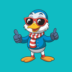 USA Duck vector art Illustration art file