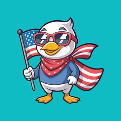 USA Duck vector art Illustration art file