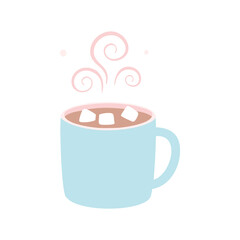 Cozy hot chocolate mug marshmallows winter drink
