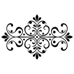 Elegant black and white floral damask design element