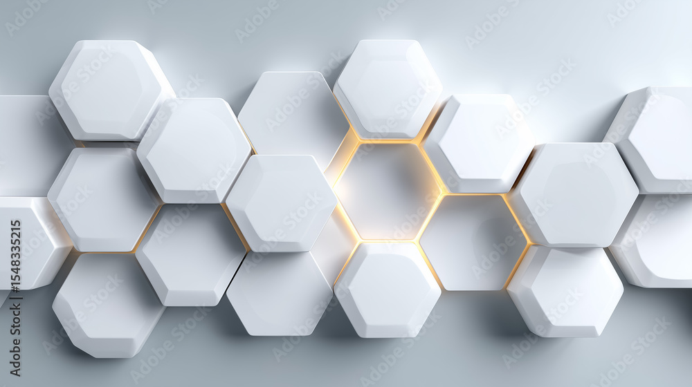 Aufkleber geometric shapes arranged in a visually appealing pattern with glowing accents. bright and sleek whi