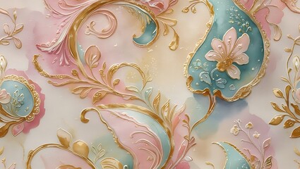 Pastel Floral Paisley Pattern