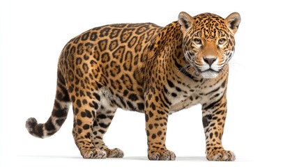 Fototapeta premium Jaguar standing against white background